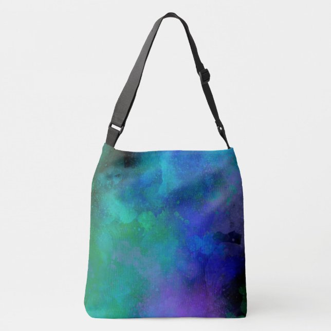 Bolsa Ajustável Galaxy Paint Splatter efeito verde azul (Verso)