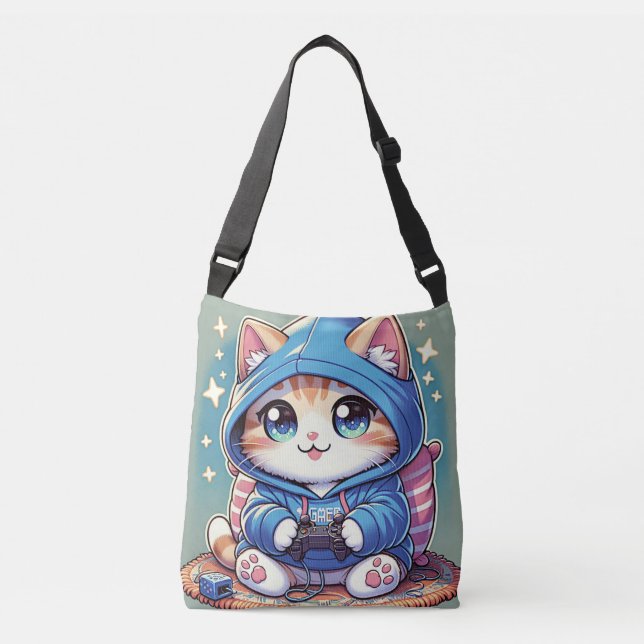 Bolsa Ajustável Gamer Cat. Jogador Reproduzível em Cozy Setting (Frente)