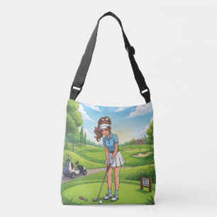 Bolsa Ajustável Garota de Desenho Animado Fofo Jogando Golfe