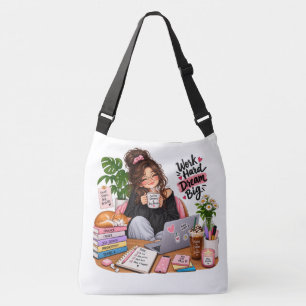 Bolsa Ajustável Garota de Estudo de Café Aconchegante – Trabalhe D