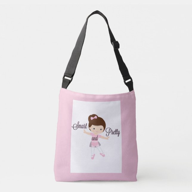 Bolsa Ajustável Garota do Balé inteligente e Bonito, cor-de-rosa,  (Frente)