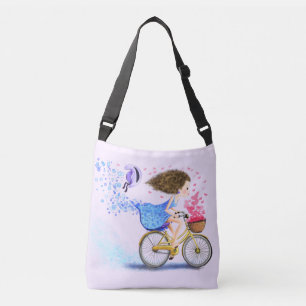 Bolsa Ajustável Garota Feliz Em Uma Bicicleta - Amor Romântico