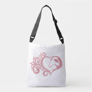 Bolsa Ajustável Garota Feminina de Cavalo de Coração Rosa Coquette