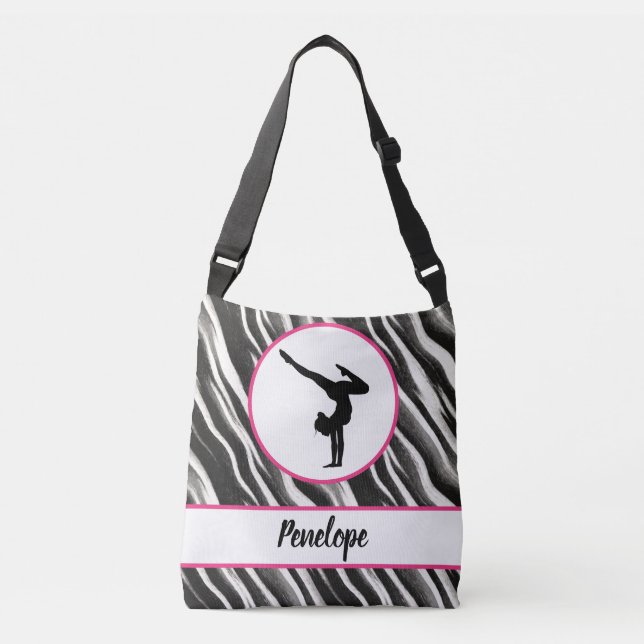 Bolsa Ajustável Garotas Manipulam Zebra Imprima Peles Faux (Frente)