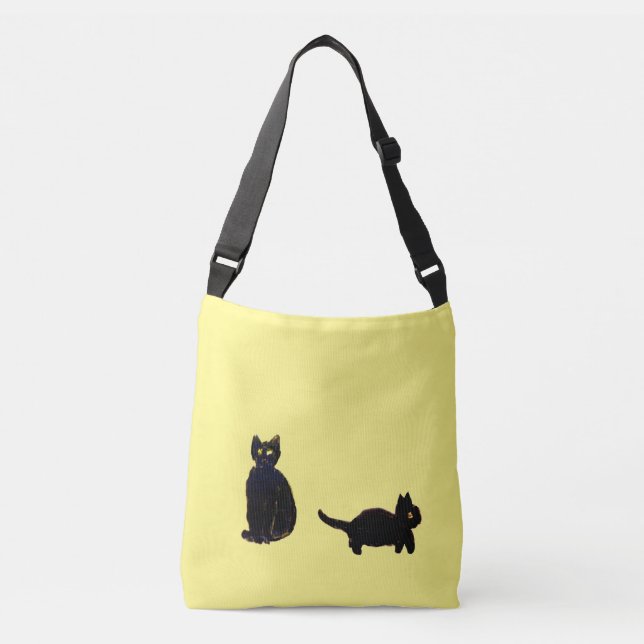 Bolsa Ajustável Gatinho de pintura de gatos pretos personalizado (Frente)