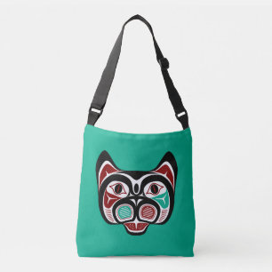 Bolsa Ajustável Gatinho Nativo Americano Vermelho Branco Negro