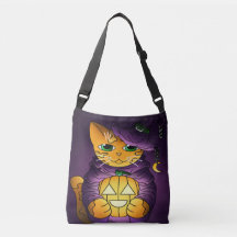 Gato de Bruxas de Halloween Roxo