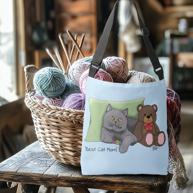 Bolsa Ajustável Gato de Cinza de Dia de as mães Feliz (Criador carregado)