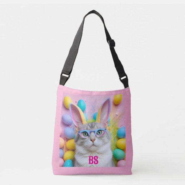 Bolsa Ajustável Gato de Páscoa Whimsso com Ouvidos Coelhinhos (Frente)