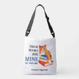 Bolsa Ajustável Gato Divertido ESTES LIVROS SÃO MEUS Lendo