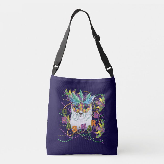Bolsa Ajustável Gato do Carnaval, Carnaval Divertido (Verso)