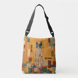 Bolsa Ajustável Gato Dourado inspirado no Klimt, personalizado Art