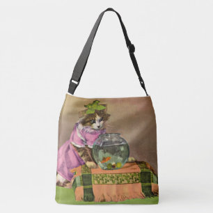 Bolsa Ajustável gato e tigela de peixe vestidos