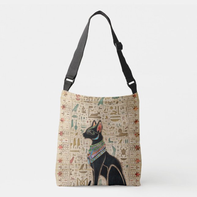 Bolsa Ajustável Gato Egípcio - Bastet sobre papiro (Frente)
