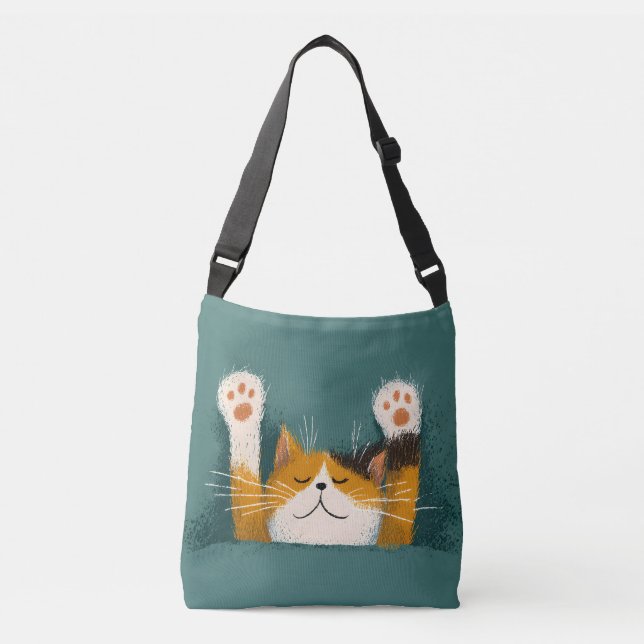 Bolsa Ajustável Gato Engraçado Fofo Dormindo (Frente)