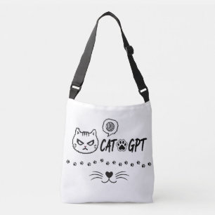 Bolsa Ajustável Gato GPT AI Engraçado Pixel Cat / Citação de Tecno
