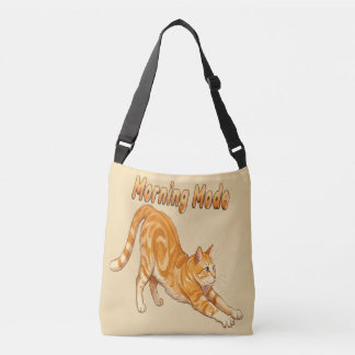 Bolsa Ajustável Gato Laranja Listrado Esticando Modo Matinal Gato
