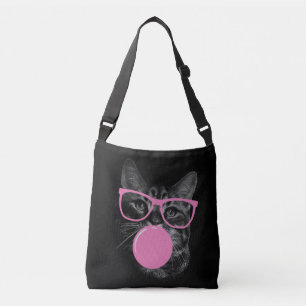 Bolsa Ajustável Gato legal com Óculos Rosa e Goma-Bolha