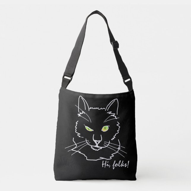 Bolsa Ajustável Gato Negro Engraçado