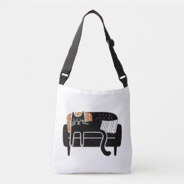 Bolsa Ajustável Gato Negro Whimsical Dormindo no sofá