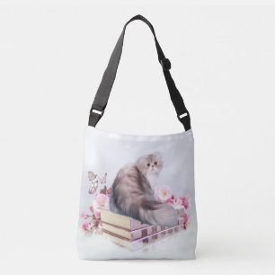Bolsa Ajustável Gato persa com livros
