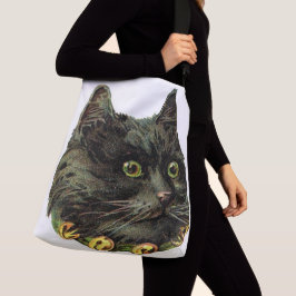 Bolsa Ajustável Gato preto vitoriano com colar de sino
