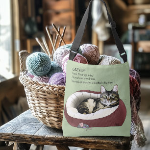 Bolsa Ajustável Gato Tabby Preguiçoso Sarcástico Humor Verde Salvi