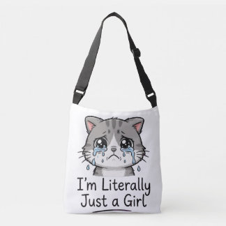 Bolsa Ajustável Gato Triste Estético Fofo "Eu Sou Literalmente Só 