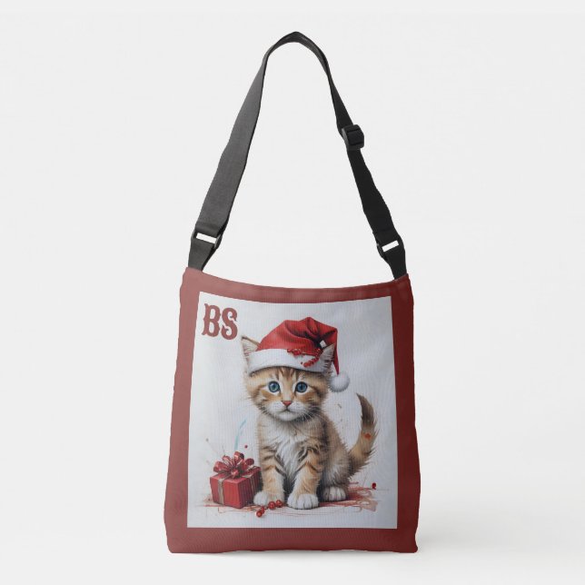 Bolsa Ajustável Gatos Festivos nas Festas de Natal - Víblias de Fé (Frente)