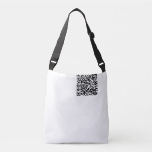 Bolsa Ajustável Geek Abstrato de código QR personalizável preto e