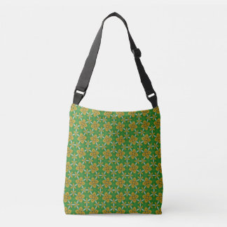 Bolsa Ajustável Geometria Floral Negrito em Verde e Amarelo