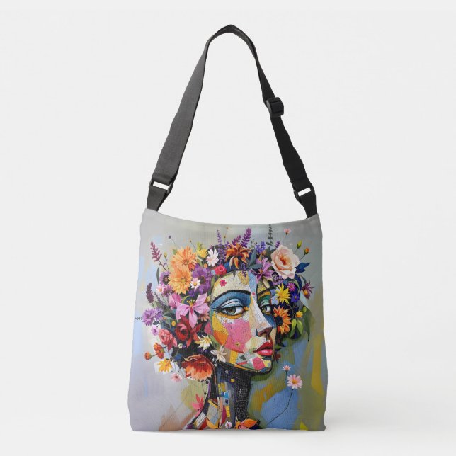 Bolsa Ajustável "Geometria Floral" - Retrato Botânico (Frente)