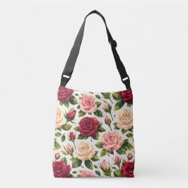 Bolsa Ajustável Geometric Cute Rose Pattern Pink Red Peach Floral