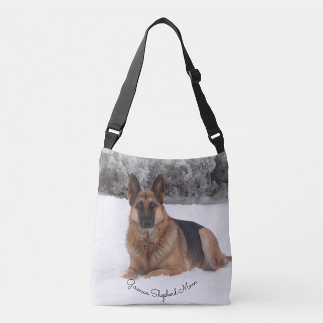 Bolsa Ajustável German shepherd lindo na neve (Frente)