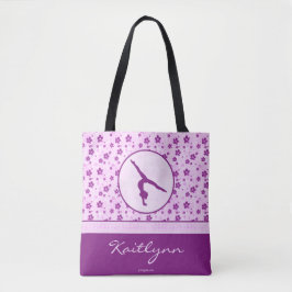 Bolsa Ajustável Ginástica personalizada Purple Heart floral