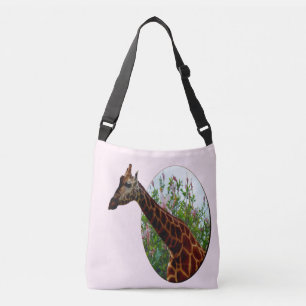 Bolsa Ajustável Girafa na Arte Popout de Janela de Hibisco,