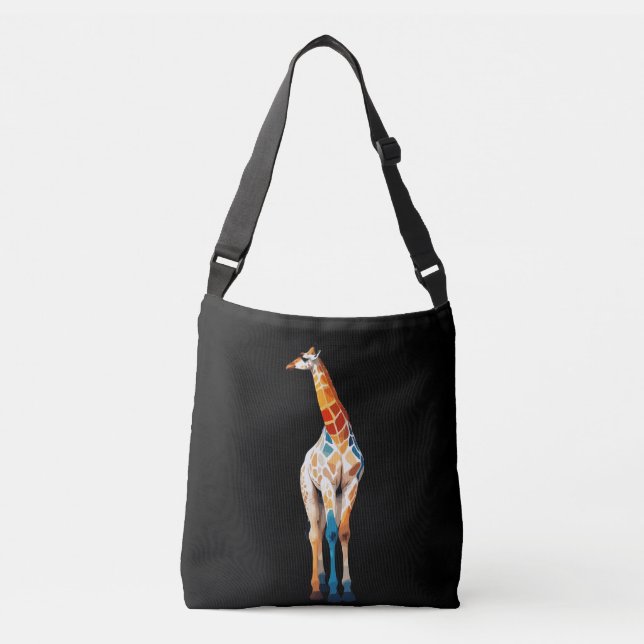 Bolsa Ajustável Giraffe Vetor Art com Cores Vibrantes (Frente)