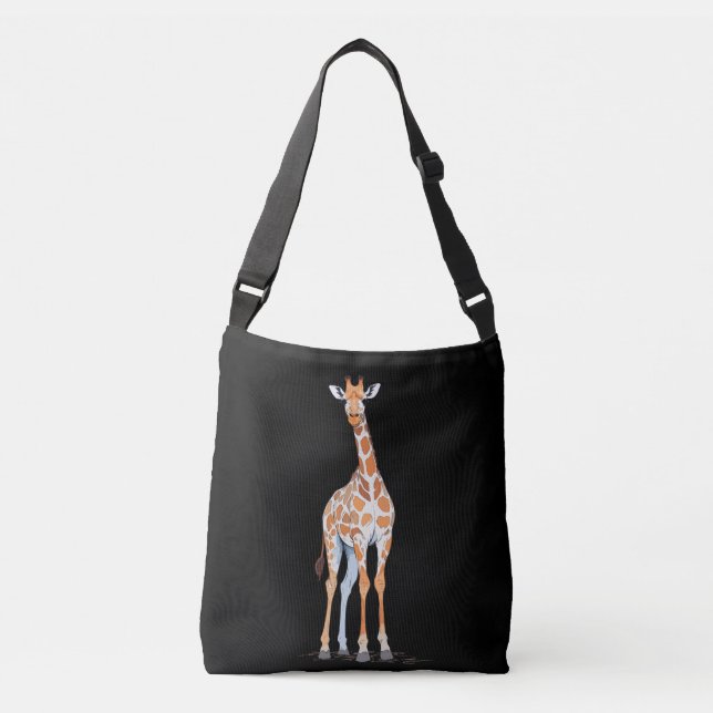 Bolsa Ajustável Giraffe Vetor Art com Cores Vibrantes (Frente)