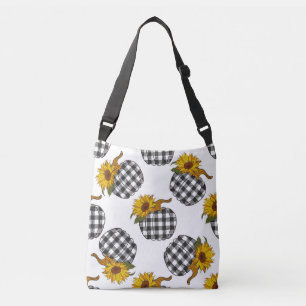 Bolsa Ajustável Girassóis, abóbora de xadrez, decoração de fazenda