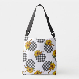 Bolsa Ajustável Girassóis, abóbora de xadrez, decoração de fazenda
