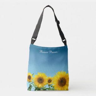 Bolsa Ajustável Girassóis Elegantes em Tons Azul Céu