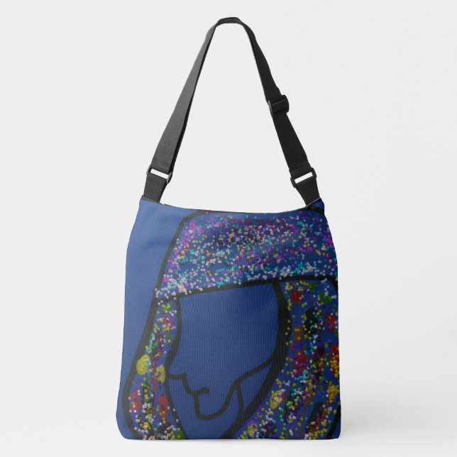 Bolsa Ajustável Girl With Spotted Glitter Print Hair  (Frente)
