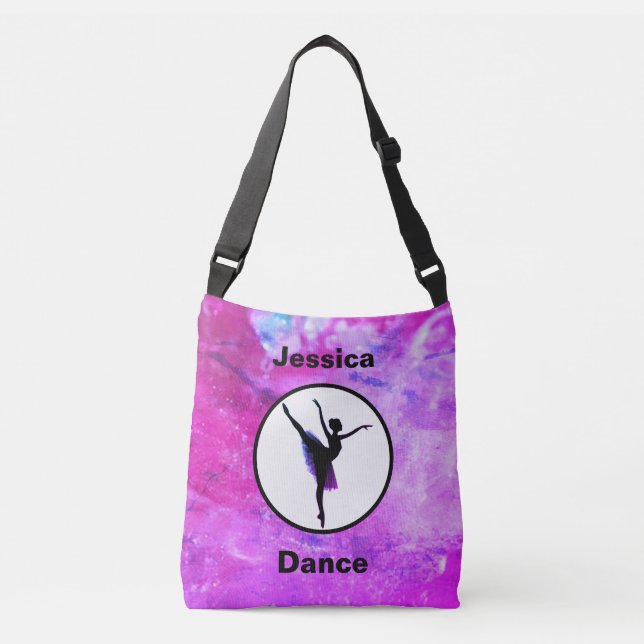 Bolsa Ajustável Girls Ballerina Dancer Watercolor Bag (Frente)