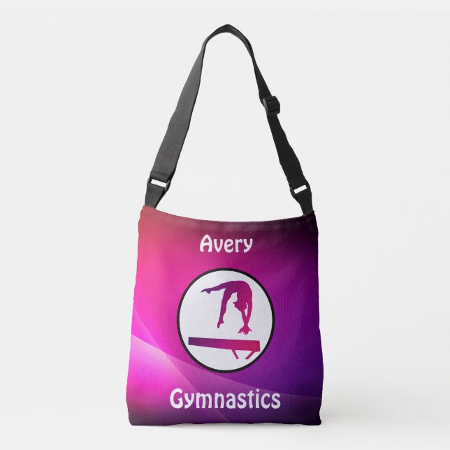 Bolsa Ajustável Girls Gymnastics Beam Rosa e Roxo (Frente)