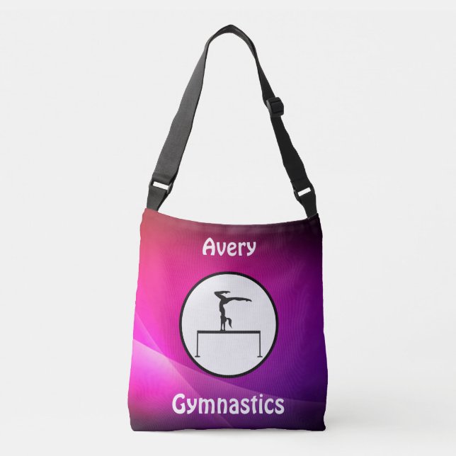 Bolsa Ajustável Girls Gymnastics Beam Rosa e Roxo (Frente)