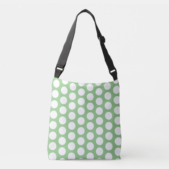 Bolsa Ajustável Girly Green White Bolinhas (Frente)
