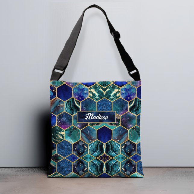 Bolsa Ajustável Glitter Turquoise azul-escura-escura (Criador carregado)