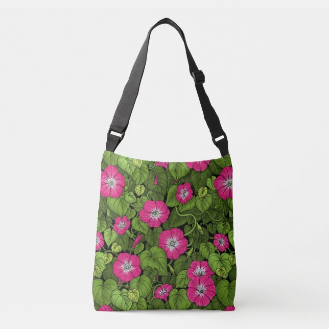 Bolsa Ajustável Glória da manhã em rosa e verde (Frente)