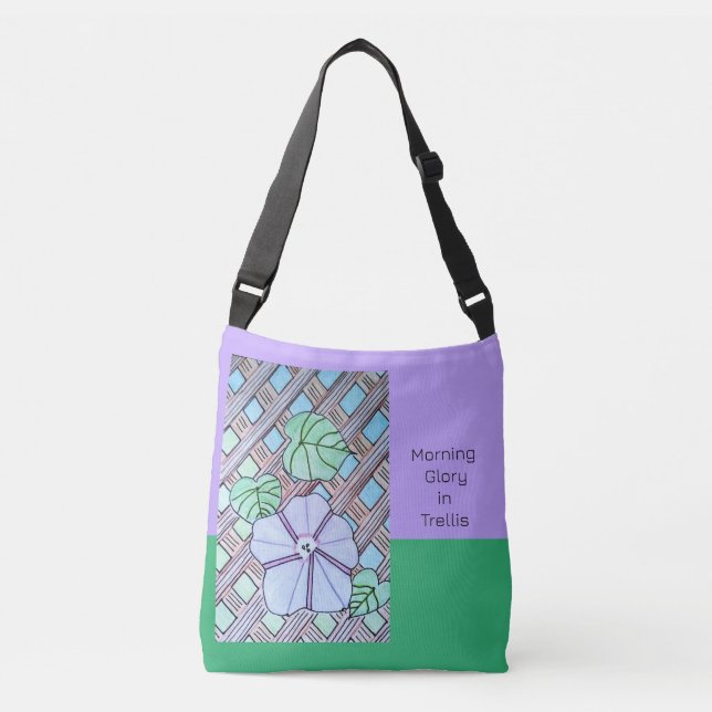 Bolsa Ajustável Glória da Manhã em Trellis Purple&Green - Fundo (Frente)