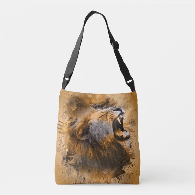 Bolsa Ajustável Godlen Beige Lion Roaring (Verso)